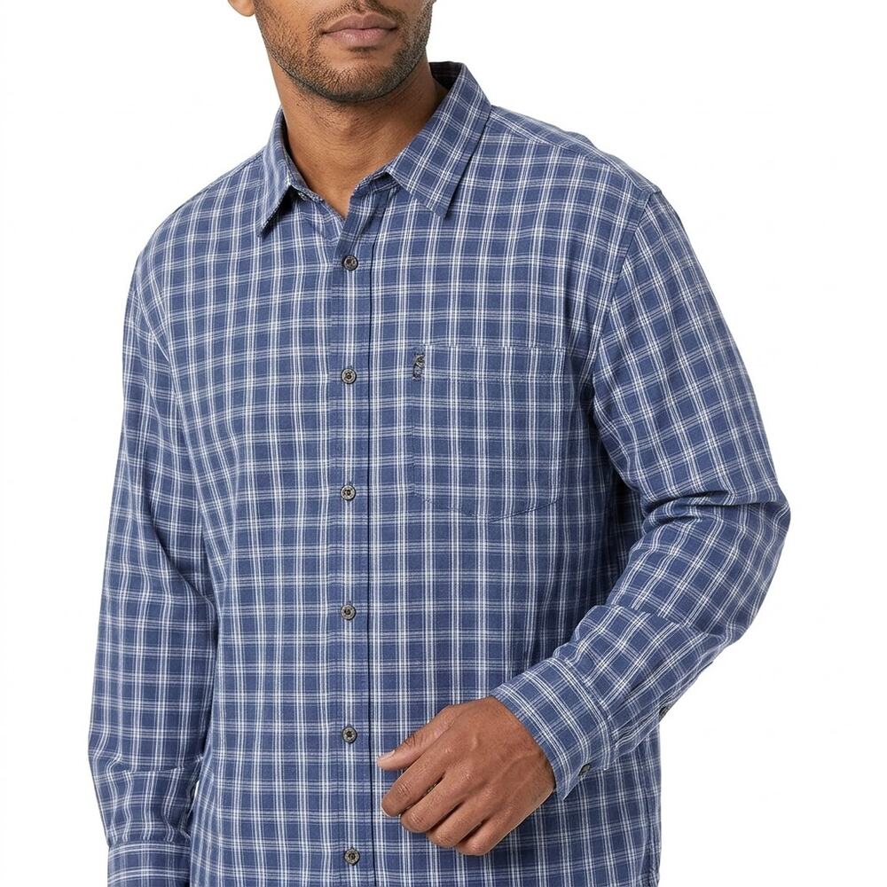 Mecca Couture Down Blue Plaid Button-Up Shirt Men Size 4X